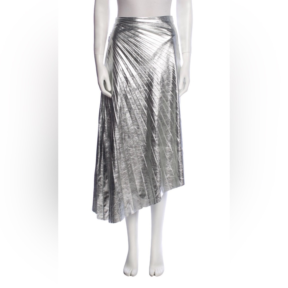 A.L.C. Pleated Metallic Asymmetrical Skirt